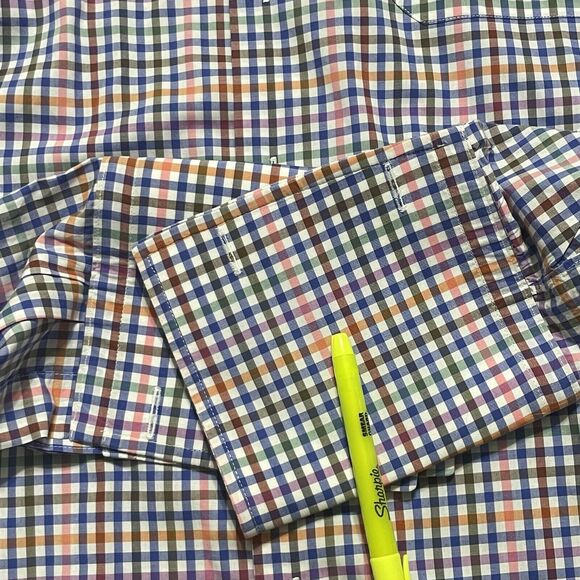 Hamilton Co. French Cuff LS Button Up Shirt March 17 Gingham Plaid Multi XL Men - Picture 3 of 9